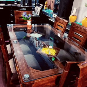 Mesa de Comedor  Poliester Madera Tornillo 8 Sillas